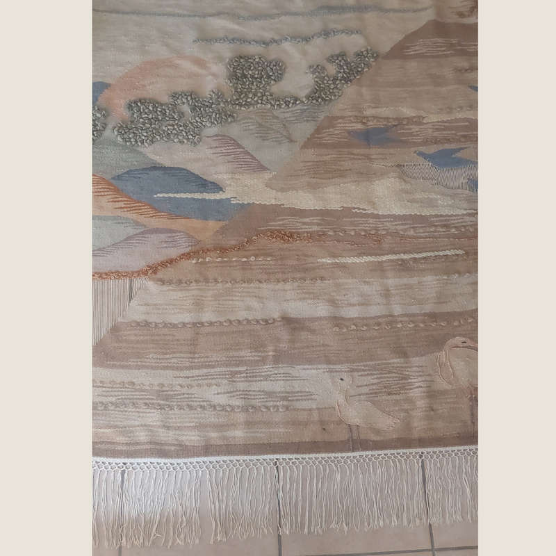 Vintage Wall Hanging Mohair Wool Woven Tapestry