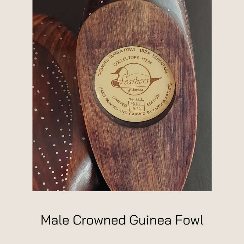 Wood Crowned Guinea Fowls by Feathers of Knysna - 192 A & B