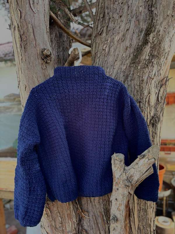 Navy Oversized Crochet Sweater | Lightweight & Made with Care