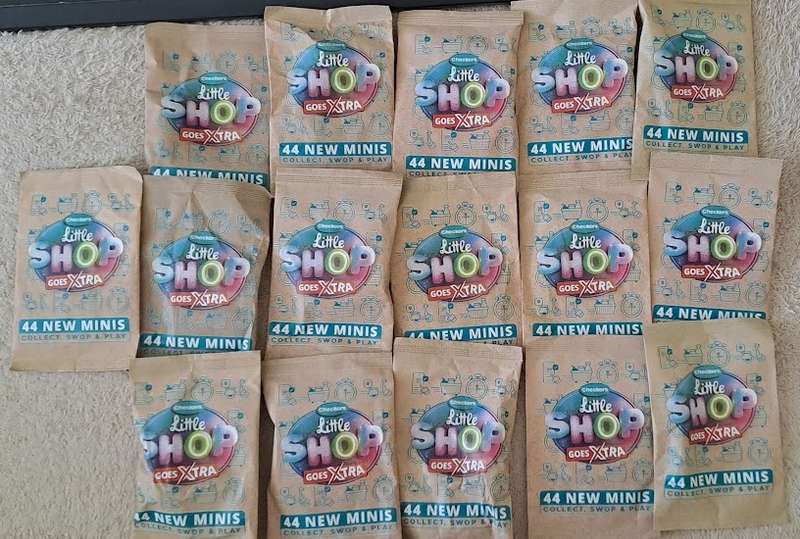 Batch of 16 Checkers Little Shop Goes Xtra packets (sealed)