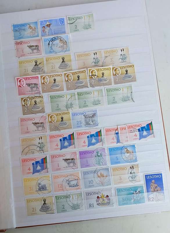 Basutoland/Lesotho Stamp Album, Selection of UMM - USED stamps, some nice fillers, see below