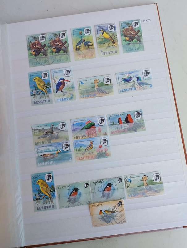 Basutoland/Lesotho Stamp Album, Selection of UMM - USED stamps, some nice fillers, see below