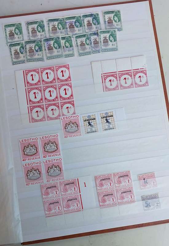 Basutoland/Lesotho Stamp Album, Selection of UMM - USED stamps, some nice fillers, see below