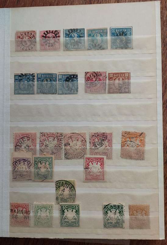 German State - Bavaria Album, 14 pages of Bayern stamps, selection of UMM - USED, see below
