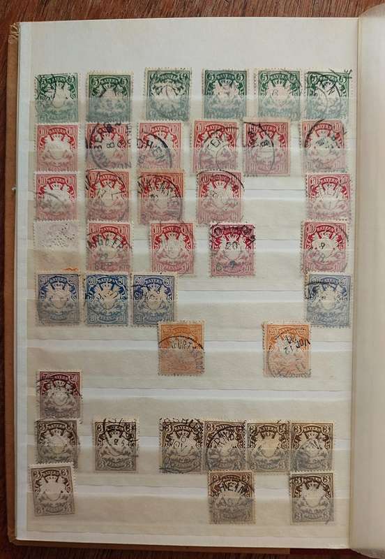 German State - Bavaria Album, 14 pages of Bayern stamps, selection of UMM - USED, see below