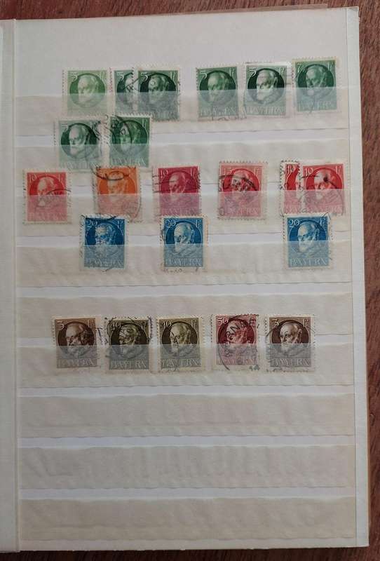 German State - Bavaria Album, 14 pages of Bayern stamps, selection of UMM - USED, see below