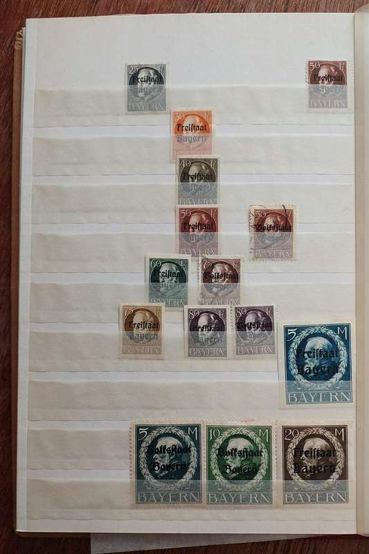 German State - Bavaria Album, 14 pages of Bayern stamps, selection of UMM - USED, see below