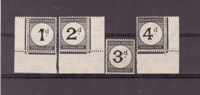 Northern Rhodesia, Postage Due, 1929-52, UMM, SACC 1-4, Full set of 4, CV R715