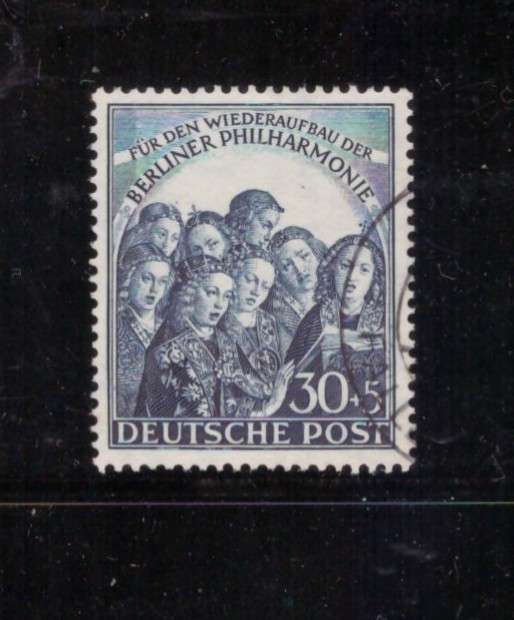 Germany-Berlin, 1950, USED, p14, no gum, SG B73, CV £120/R2760
