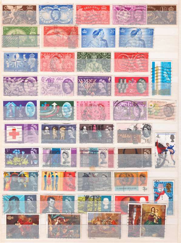 Great Britain Stamps on sheets x 2, QV - QEll, Selection of USED
