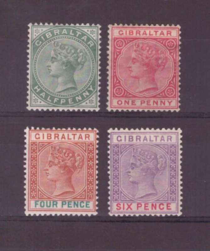 Gibraltar, 1889,QV, Selection of UMM-MH, SG 39-44, CV Est £100/R2400