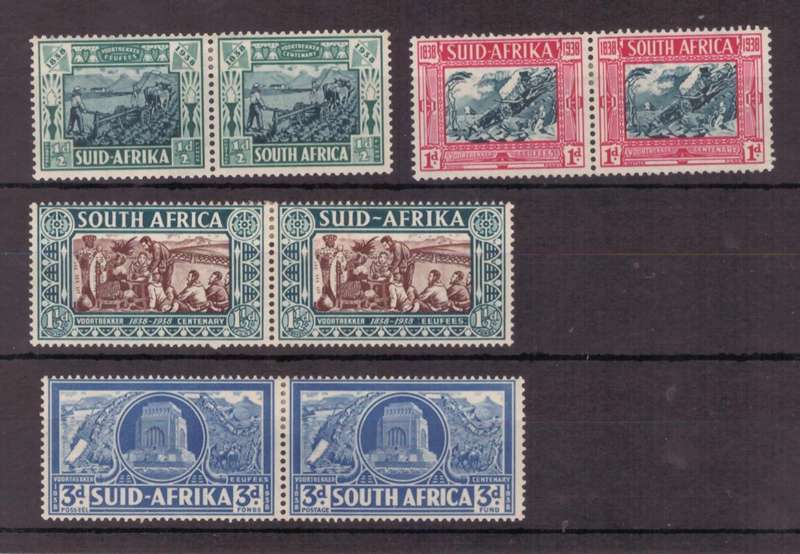 Union of South Africa, 1938, MLH, Full set of 4 pairs, CV Est R1650