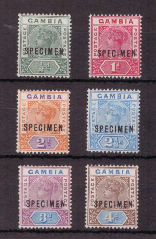 Gambia, 1898, QV, Selection of 'SPECIMEN', MH