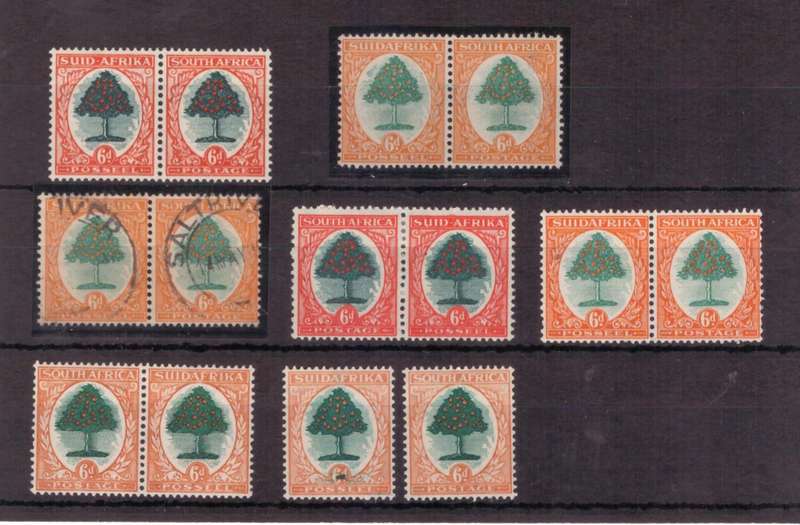 Union of South Africa, Selection of 6d stamps, UMM - USED