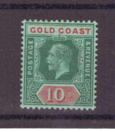 Gold Coast, 1913, KGV, 10s, MH, SG 83, Est CV £70/R1680