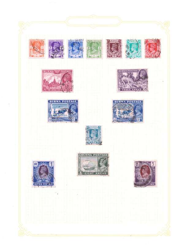Burma, Selection of stamps on sheets x 11, MH-USED