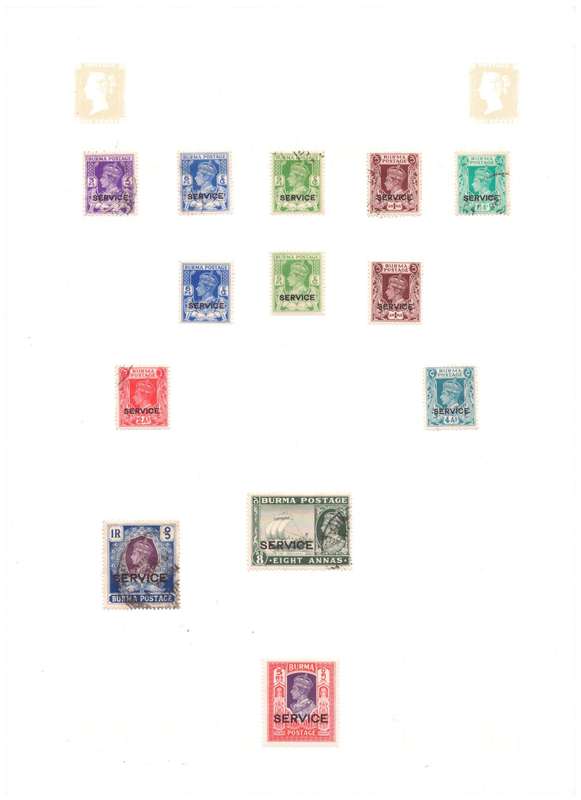 Burma, Selection of stamps on sheets x 11, MH-USED