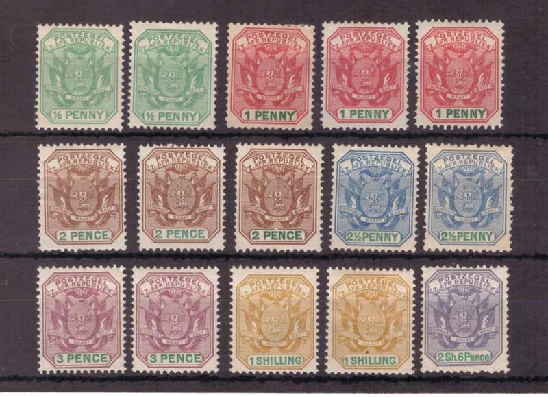 Union of South Africa Stamps, 1896-97, MLH, Selection of Values in Green, SACC 223-231