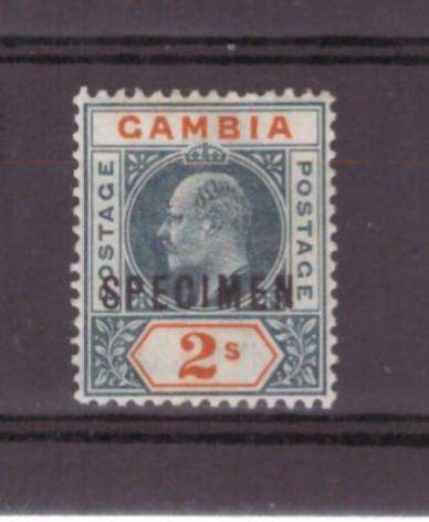 Gambia, 1902, KEVll, 2s 'SPECIMEN', MH, SG 54, wmk Crown CA