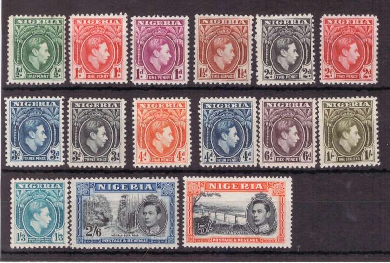 Nigeria stamps, 1938, KGVl, MLH, SG 49-59, Selection of 15, Diff perfs, Est CV £95/R2195