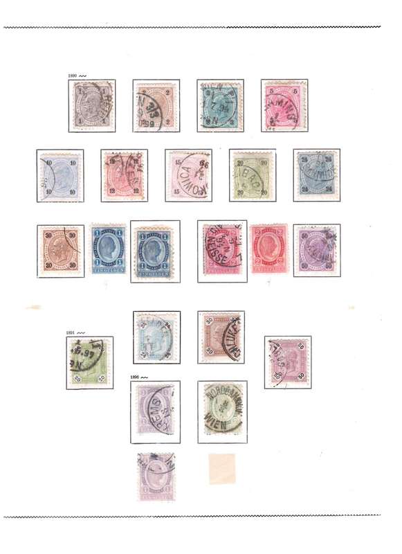 Austria, Selection of stamps on sheets x 12, USED