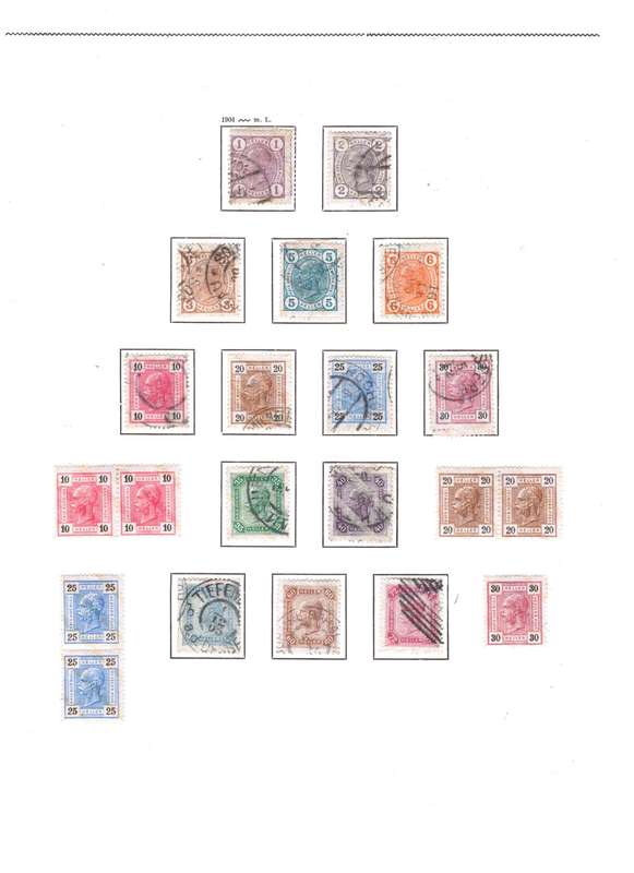 Austria, Selection of stamps on sheets x 12, USED