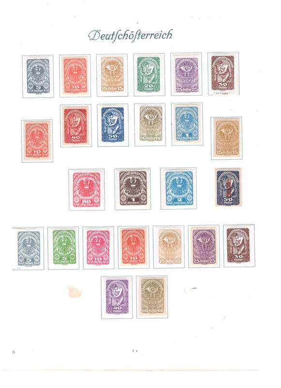 Austria, Selection of stamps on sheets x 12, USED