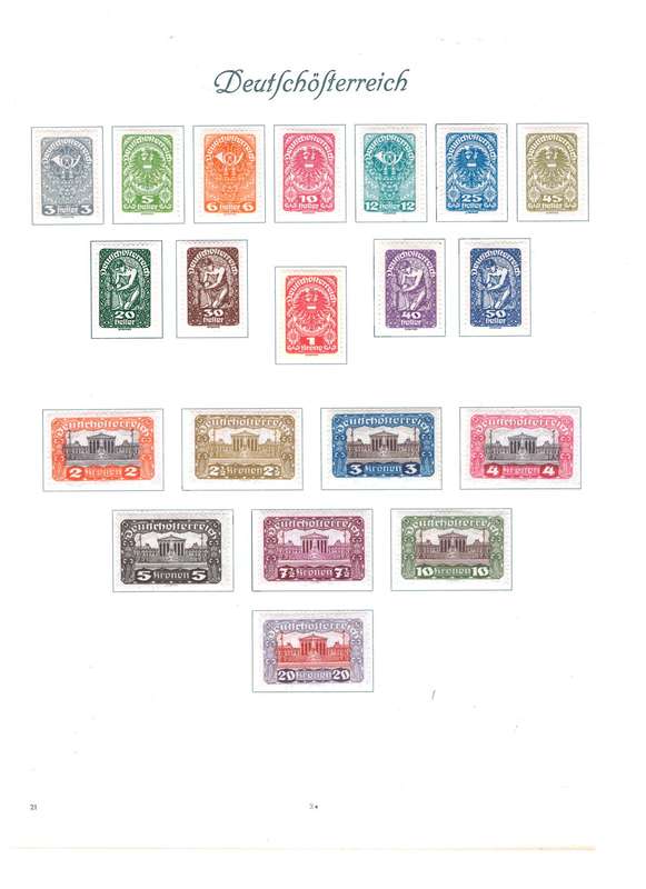 Austria, Selection of stamps on sheets x 12, USED