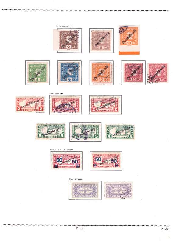 Austria, Selection of stamps on sheets x 12, USED