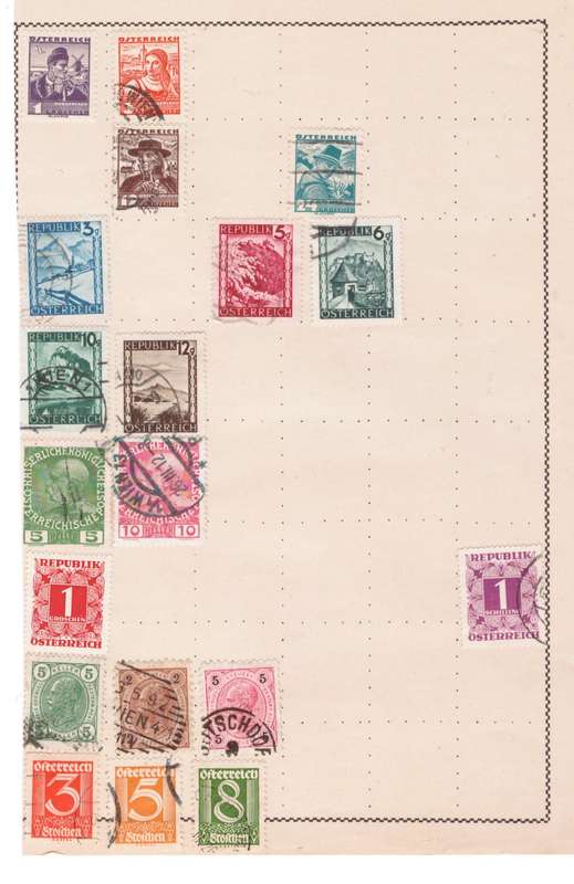 Austria, Selection of stamps on sheets x 12, USED