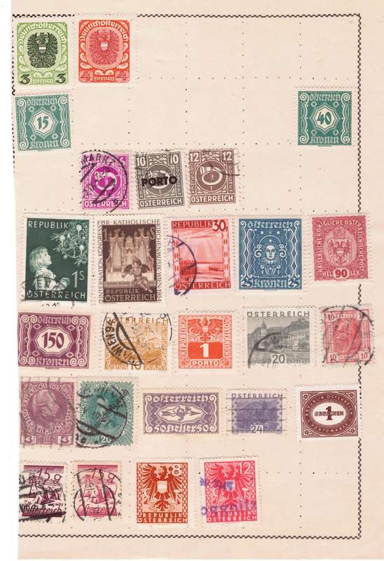 Austria, Selection of stamps on sheets x 12, USED