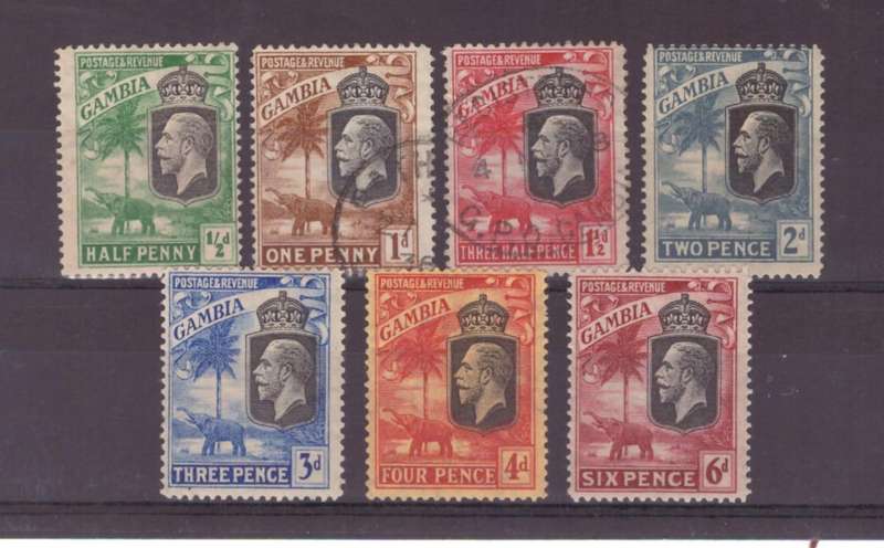 Gambia, 1922, KGV, Selection of MLH - USED, CV Est £36/R864