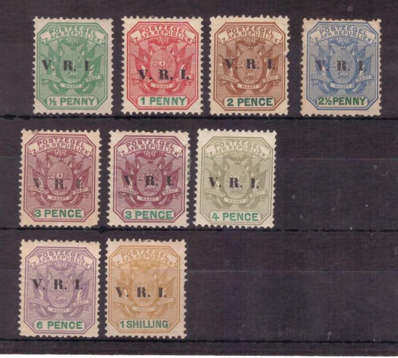 Union of South Africa, (TVL), 2nd British Occ. 1900, MH* (damaged perfs 2p) SACC 232-239