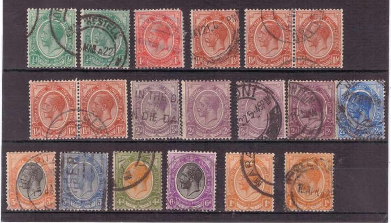 Union of South Africa, 1913, selection of USED, SACC 2-11