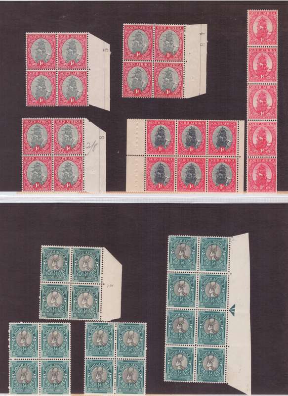 Union of South Africa, Selection of blocks, UMM - MLH, 2 x sheets