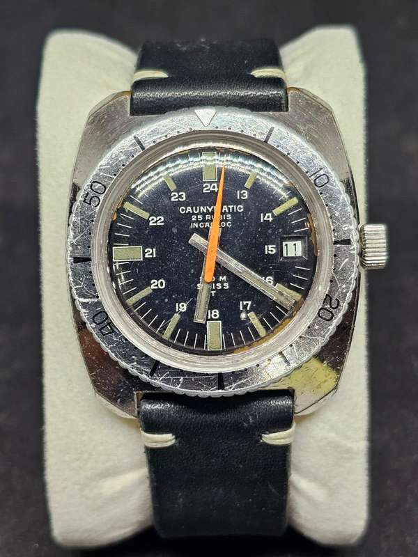 Rare Vintage Caunymatic Automatic 210 meter Skin Diver watch