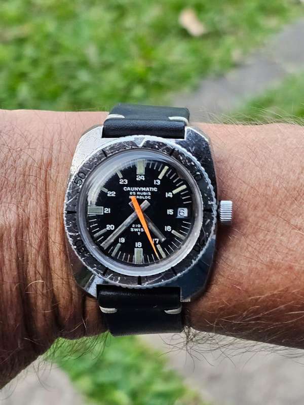 Rare Vintage Caunymatic Automatic 210 meter Skin Diver watch