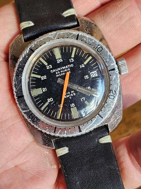 Rare Vintage Caunymatic Automatic 210 meter Skin Diver watch