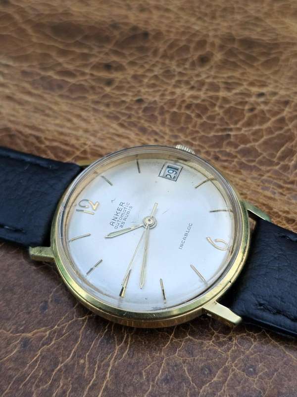 Rare Vintage Anker 20 micron gold plated 25 Jewel automatic
