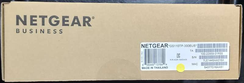 NETGEAR GS110TP-300EUS 8P GE POE SMART MANAGED PRO SWITCH v3