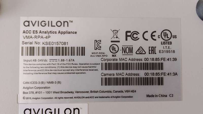 Avigilon System - Thermal CCTV - VMA-RPA-4P