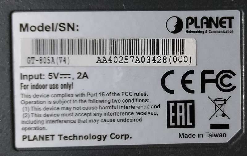 2 x Planet GT-805A - Fibre Media Converter