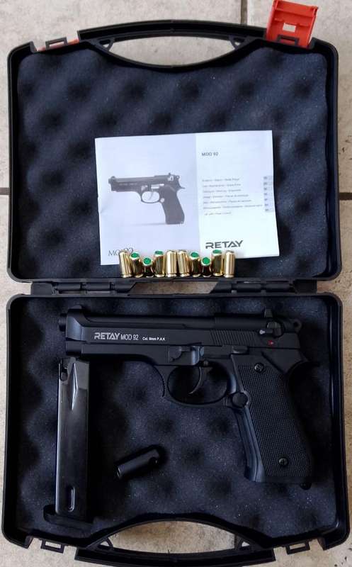 Retay Mod 92 Blank Gun + 10 Blank Rounds (IN STOCK AND READY TO BE SHIPPED)