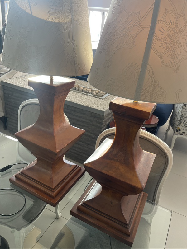 Pair of Tall Chunky Lamps