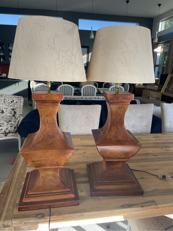 Pair of Tall Chunky Lamps