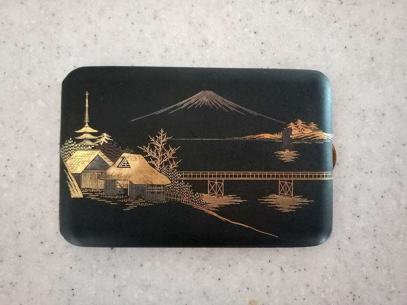 Vintage Japanese Komai Damascene Cigarette Case