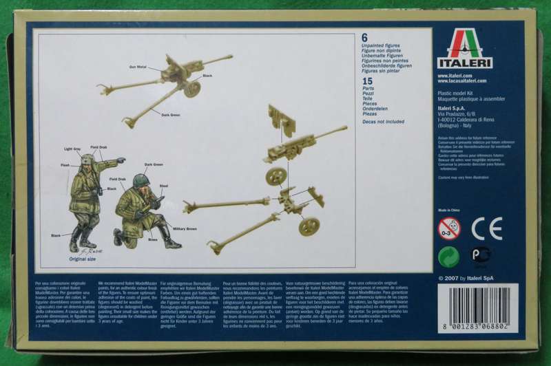 **Italeri**Model kit**WWII - ZIS 3 AT Gun & Servants (6 figures/15 Parts)**Vintage**Scale 1/32**
