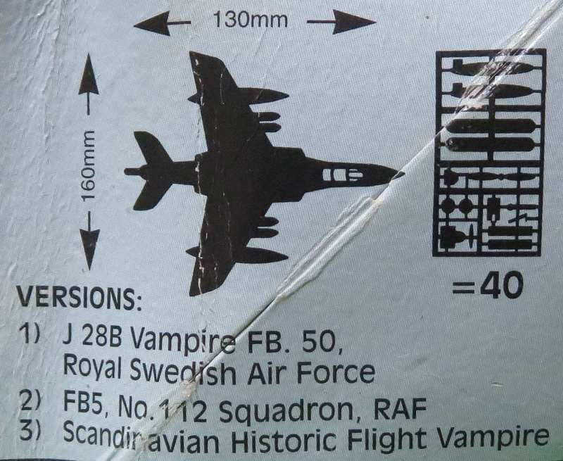 **Airfix**Model kit**Vampire FB5/J 28B**Vintage**Scale 1/72**