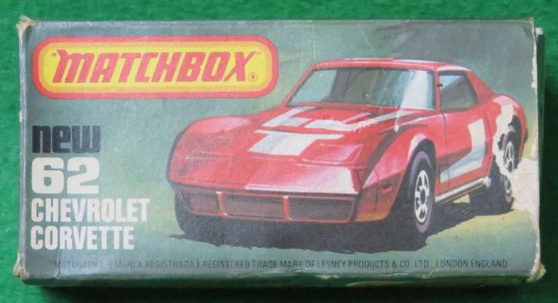 **Matchbox No.62**1978 - Original Box Only for Chevrolet Corvette**Made in England**Selling Box Only