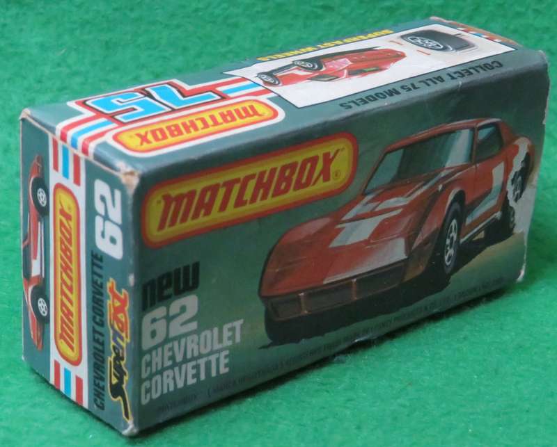 **Matchbox No.62**1978 - Original Box Only for Chevrolet Corvette**Made in England**Selling Box Only